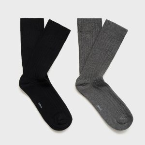 Pack of 2 ribbed cotton socks