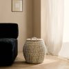 Medium natural fiber basket with oval design