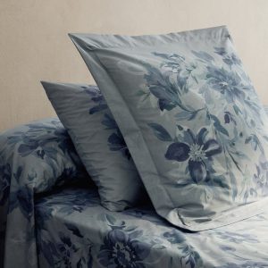 Percale cotton watercolor floral-print pillowcase 60x60 cm