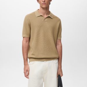 Structured cotton knitted polo shirt