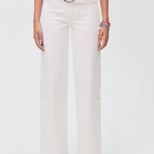 Wide-leg jeans with buckle