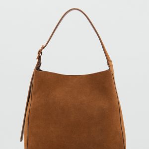 Large suede leather shopper bag