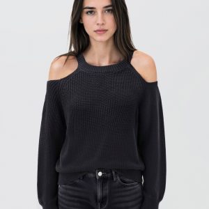 Sweater with cropped sleeves