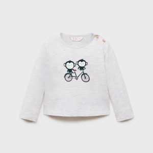 Printed cotton-blend t-shirt