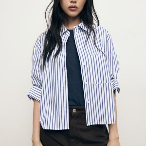 Striped cropped shirt