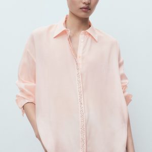 Modal shirt with rhinestones