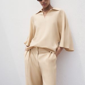 Oversized three-quarter sleeve shirt