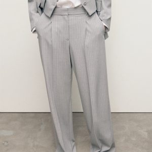 Pinstripe suit trousers