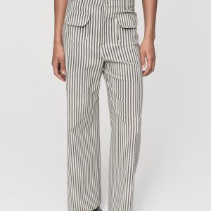 Striped pants with pockets