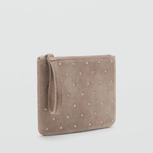 Studded clutch bag