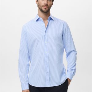 Regular fit striped cotton shirt