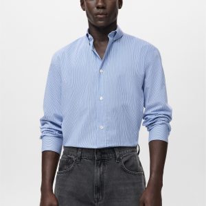 Regular fit striped cotton shirt