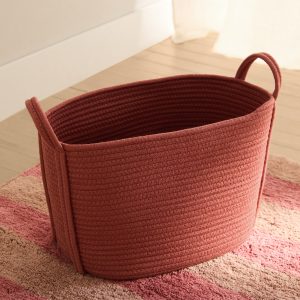 Large children's cotton basket with handles