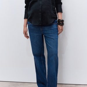 Wide-leg maternity jeans