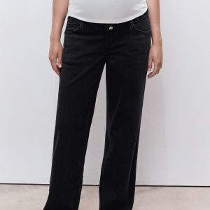 Wide-leg maternity jeans