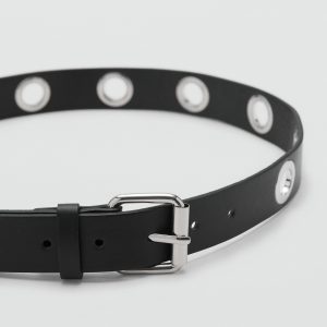 Belt with metal eyelets