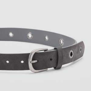 Belt with metal eyelets