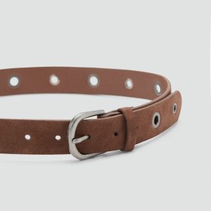 Belt with metal eyelets