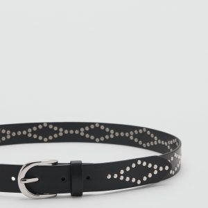 Studded faux-leather belt