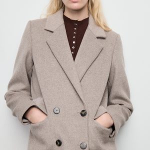 Double-breasted wool coat