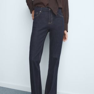 Violet flared high-rise jeans