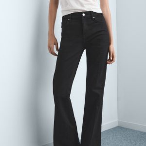 Violet flared high-rise jeans