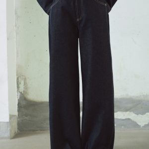 High-waisted barrel jeans