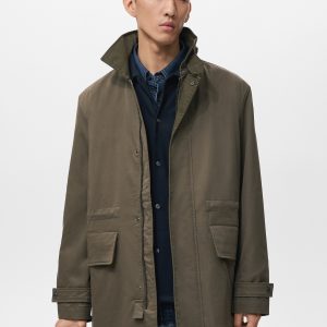 Water-repellent cotton barn jacket with pockets