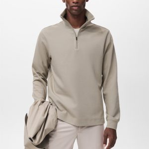 Regular-fit technical zip-up sweatshirt