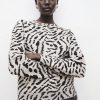 Animal-print knitted sweater