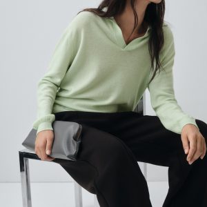 100% wool polo-neck sweater