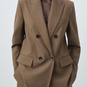 Double-breasted suit blazer