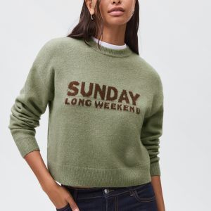 Knit embroidered sweater