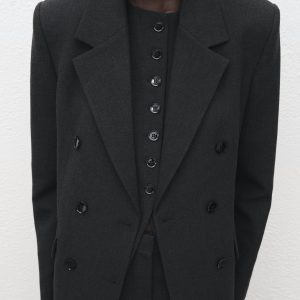 Double-breasted suit blazer