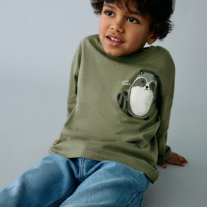 Embroidered printed T-shirt