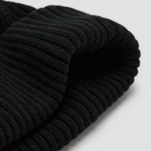Rib-knit cotton hat
