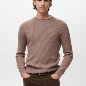 Knitted ribbed sweater