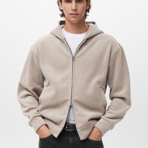 Corduroy hooded sweatshirt