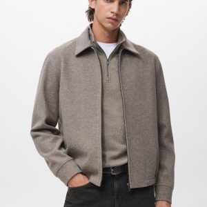 Wool zip-up jacket