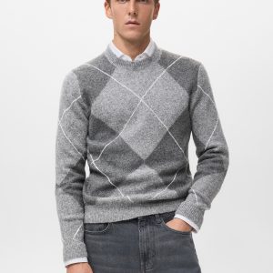 Argyle knit sweater
