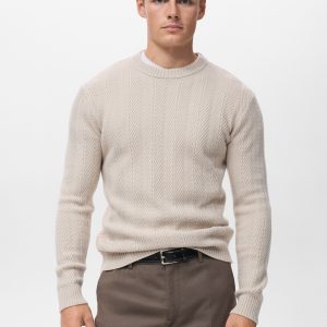 Herringbone structured sweater