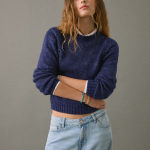 Knit embroidered sweater