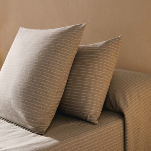 Melange cotton flannel pillowcase with fine-striped yarn 19.68x29.52 in