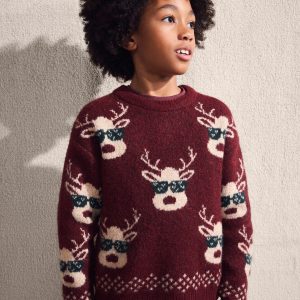 Christmas-print knitted sweater