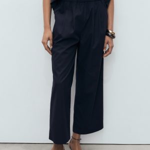 Straight-cut crop pants