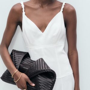 V-neckline long dress