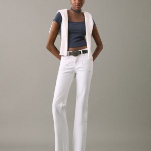 Flared jeans with studs