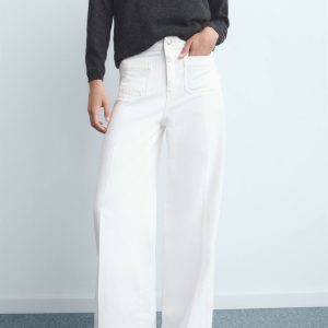 High-rise wide leg jeans with pockets