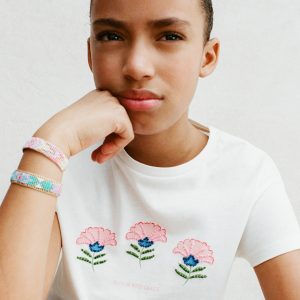 Bead printed T-shirt