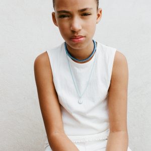 Textured embroidered t-shirt